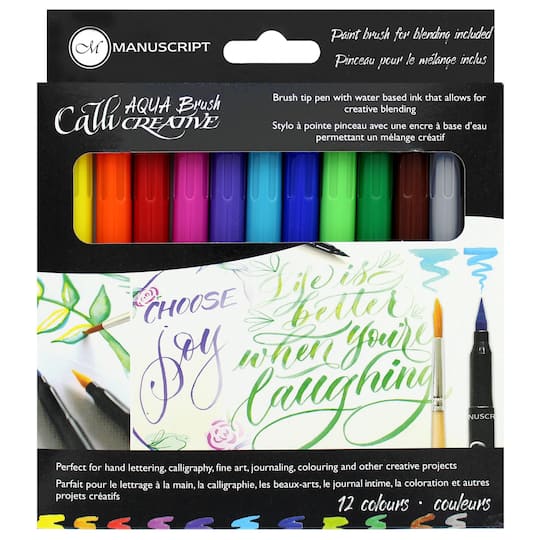 Manuscript Calli-Creative Aqua Brush Markers, 12ct.
